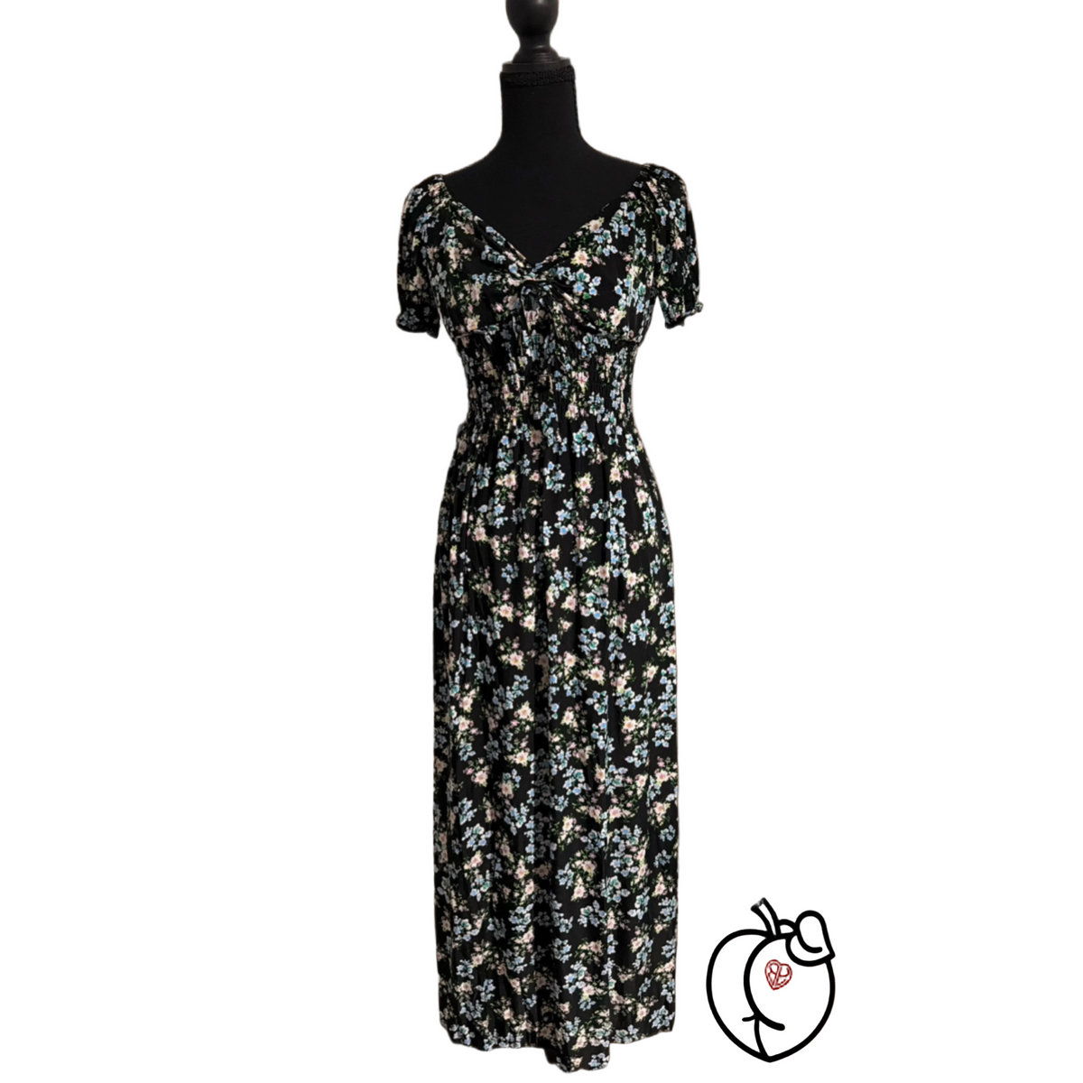 Midnight Bloom Midi Dress