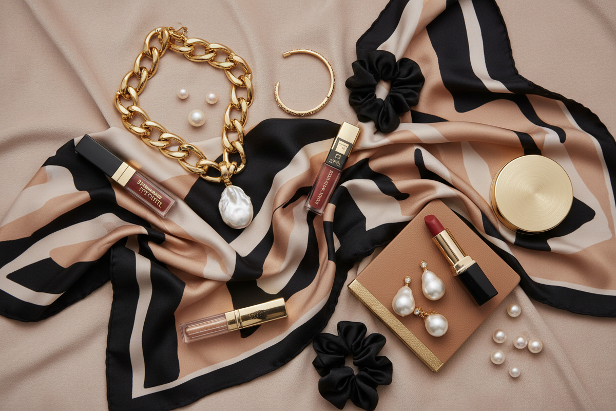 Silk Scarf Accessories Makeup Banner